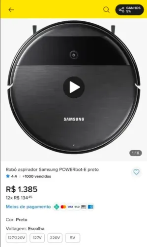 Samsung powerbot-e aspirador robo