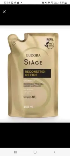 Vendo Refil do Shampoo Siàge Reconstrói os Fios 400ml Eudora