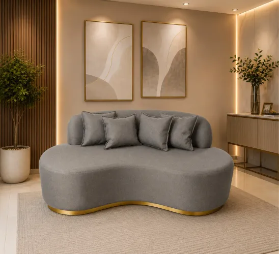 Sofá Orgânico Maranata com Base Dourada