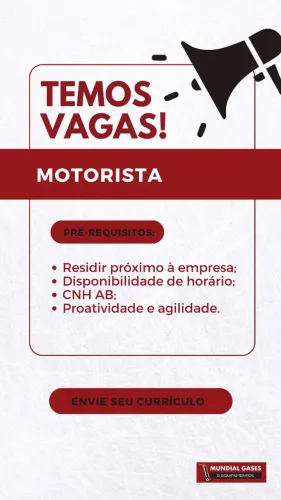 VAGA DE ENTREGADOR/MOTORISTA