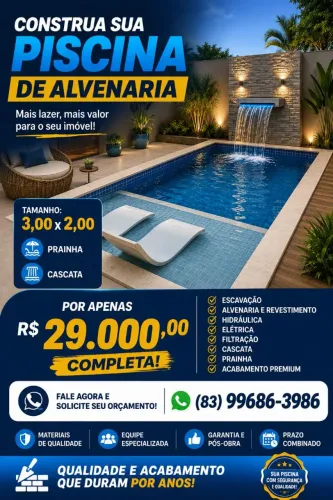 Piscina Completa de Alvenaria - 3,00x2,00