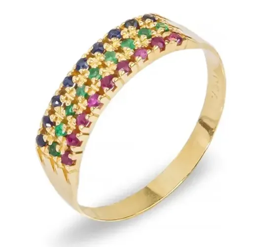 Anel Meia Aliança Ouro 18k