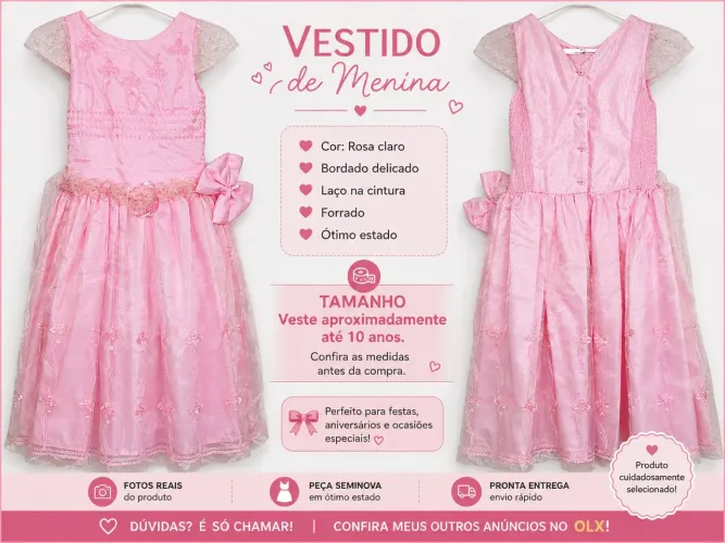 Lindo vestido infantil de festa