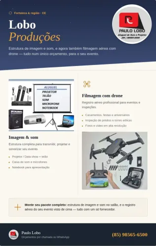Filmagem Drone e Projetor.