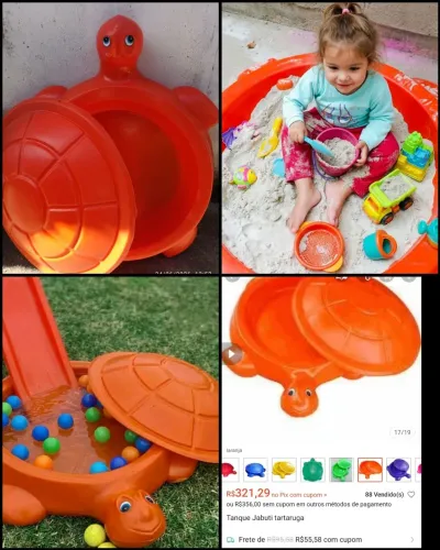 Tanque/ Caixa de areia infantil com tampa.