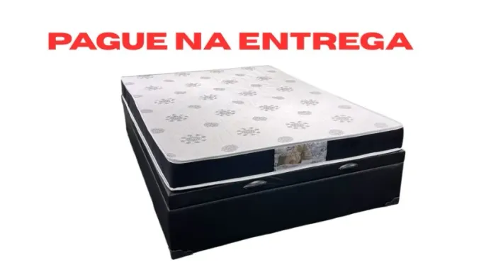 Kit Casal Completo Baú+ Colchão D28 (PAGUE NA ENTREGA) Parcele em 10x sem juros
