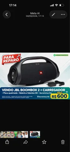 Vende-se bombox 2 com placa queimada e 1 carregador original