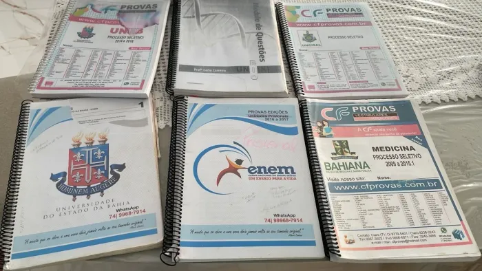 Livros: ENEM, UNEB, Bahiana, Uncisal, cada um por R$30