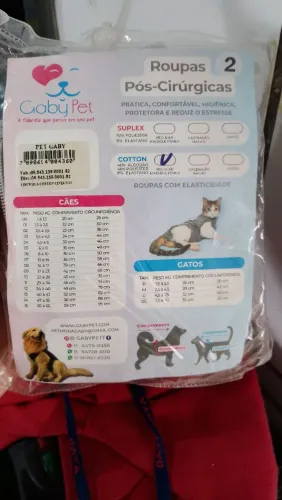 Roupa pós cirurgia para gatos - Tam 02
