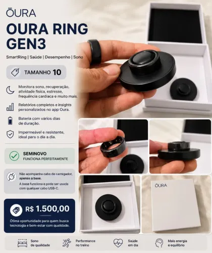 Oura Ring Gen3 (tam 10) preto