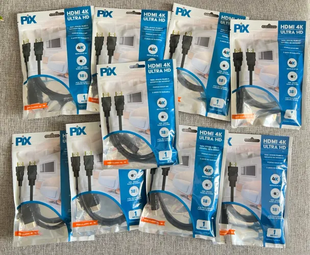 Kit 9 Cabo hdmi 4k ultra HD 1m 1 metro 