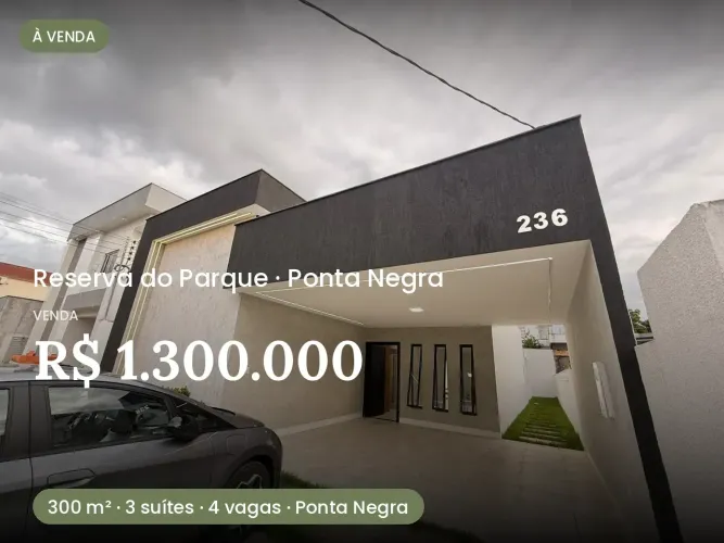 VENDO CASA - CONDOMÍNIO RESERVA DO PARQUE - 3 SUÍTES