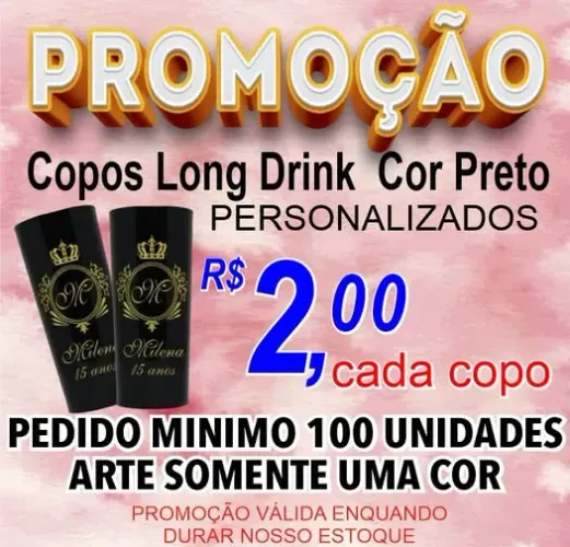 Copo long drink 350ml Preto