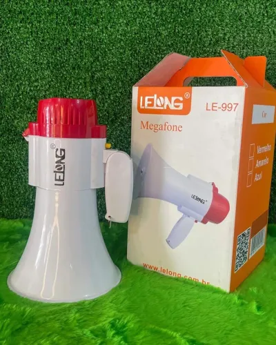 Megafone Portátil LeLong LE-997 com Sirene e Amplificador de Voz