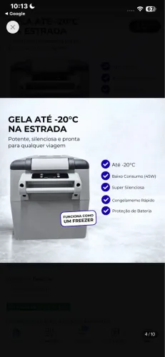 Mini Geladeira Portátil 35 Litros 12/24V 110/220v