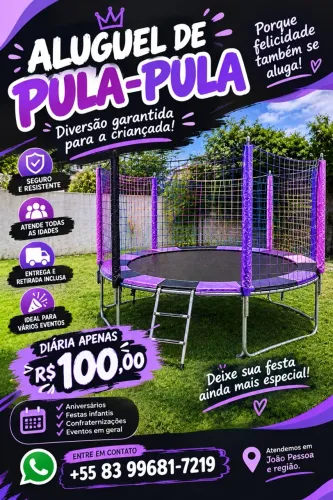 VAI TER FESTA? ALUGUE NOSSO PULA-PULA! ?