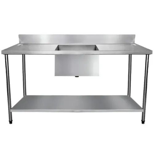 Bancada Inox com Cuba e Prateleira