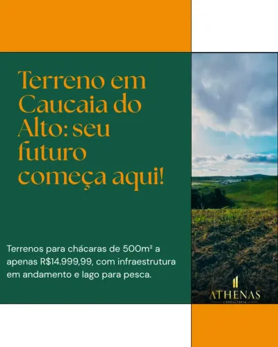 GARANTA HOJE SEU LOTE EM CAUCAIA DO ALTO- Residencial para Chácaras
