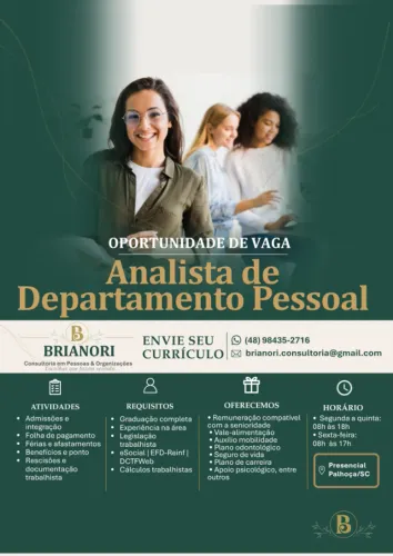 ANALISTA DE DEPARTAMENTO PESSOAL