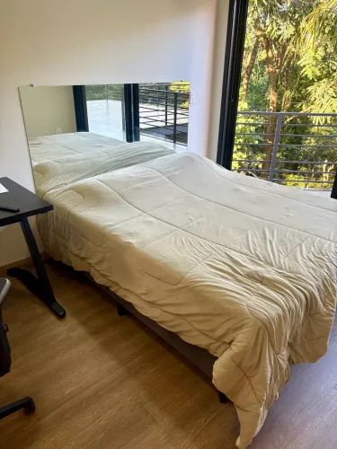 - Cama box queen / colchão + base + cabeceira espelhada