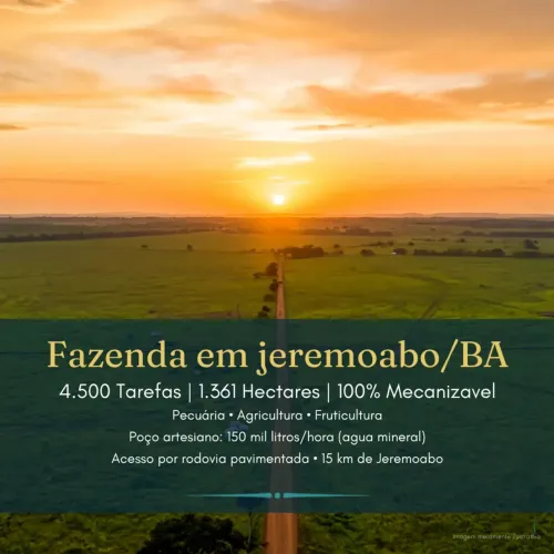FAZENDA de 4500 Tarefas JEREMOABO/BA
