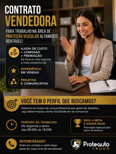 Vaga vendedora Proteção Veicular