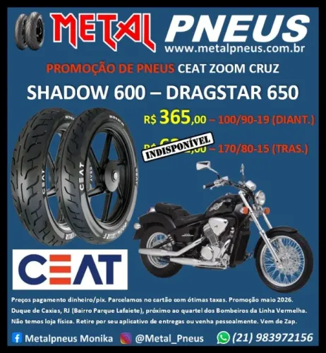 Pneu Moto Ceat Shadow 600 Dragstar 650 - Novos Com garantia