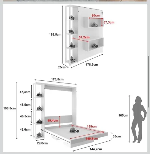 Cama de casal articulada