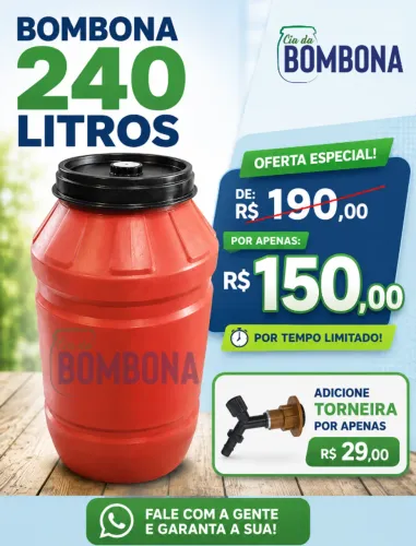 Bombona 240 litros em Promoção Cisterna Plástica Tambor 200 litros