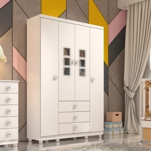 Guarda Roupa 4 Portas Infantil São Produtos Novos Direto da Fábrica P/Sua Casa!