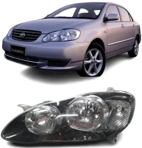  Farol Toyota Corolla Mascara Negra 2003 a 2004 Esquerdo