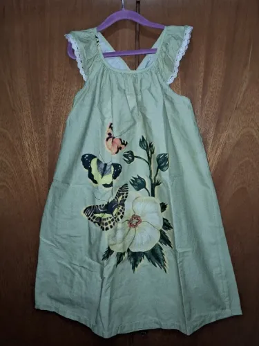 Vestido com Estampa Grande Flor Fábula - Tamanho 10 Anos