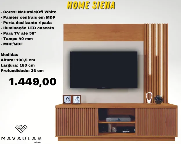 Estante Home siena com Led para tv de até 60 polegadas - ENTREGA HOJE !!! 
