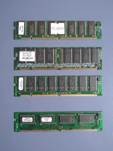 Lote - Memória Ram Dimm - 1 De 128mb, 2 De 64mb E 1 De 32mb