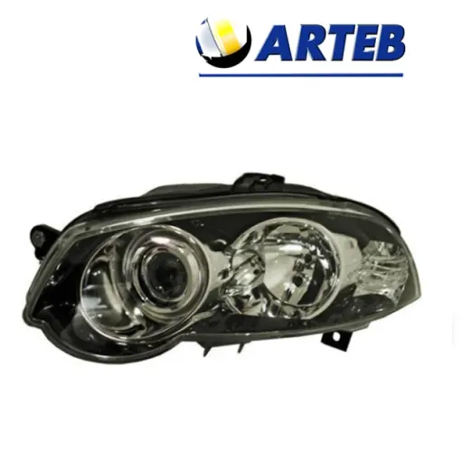 Farol Principal Esq. Fiat Palio/Siena/Strada/Weekend Preto Aro Cromado H1/H1 Arteb 2009/20
