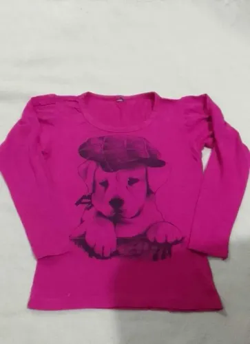 Blusa em algodão Tam 8-9 anos, mangas compridas