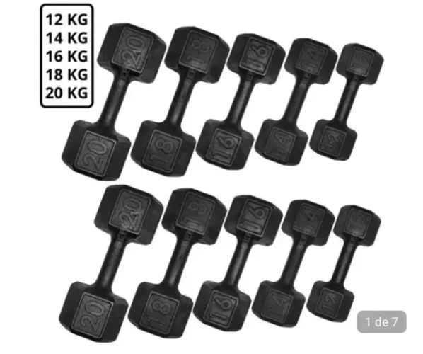 Par Halter Sextavado Dumbell Pintado R$ 13 o kg