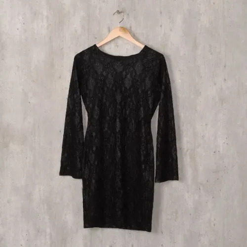 Vestido gótico preto em renda bonprix