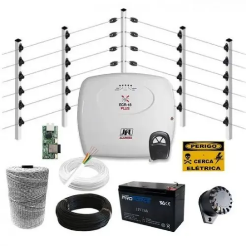 Kit cerca elétrica haste industrial 