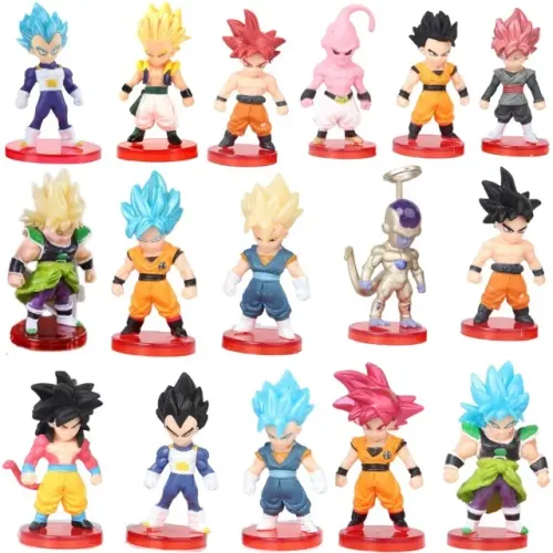 Minaturas de DBZ Action figures de 7cm com base Goku Vegeta Majin Boo cell Broly