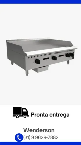 Chapa A Gás 90cm de Mesa Linha Prime Venâncio 8mm de Espessura - Nova