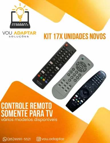 Kit 17x Controles remoto variados televisão Tv Smart, decodificador, e outros Leia