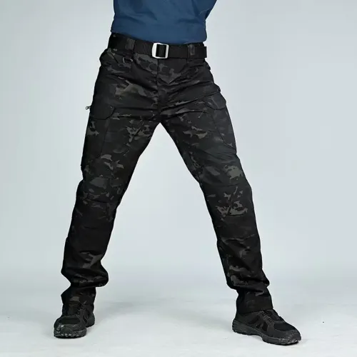 Calça tática camuflada militar preta
