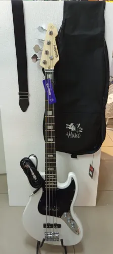 Kit Contra Baixo Waldman 4 Cordas Passivo GJJ-200x WH