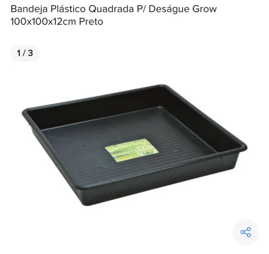 Bandeja Plástico Quadrada P/ Deságue Grow