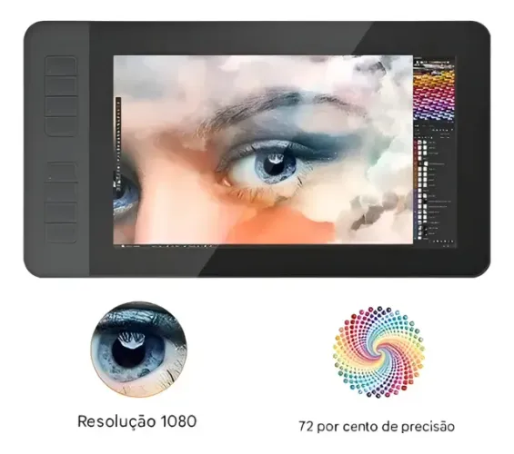 Mesa Digitalizadora Gaomon Pd1161 Desenhe Na Tela Pt Cor Preto