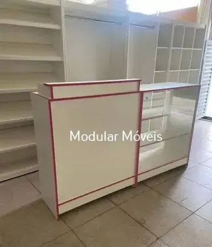 Balcão Caixa Balcão Vitrine com Fitado Colorido