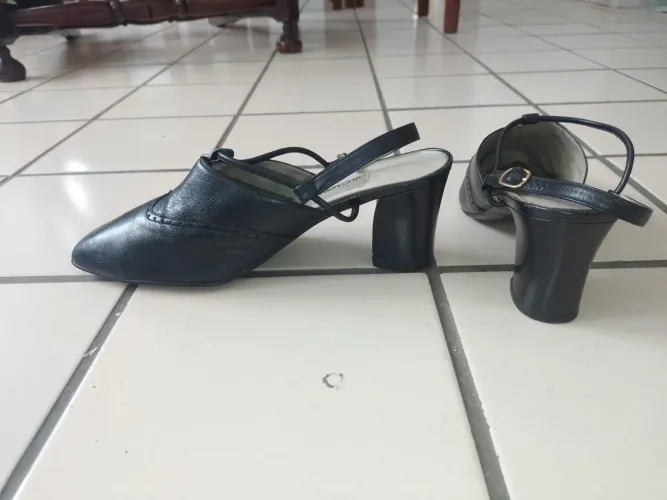 Sapato feminino de couro