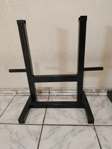 Cavalete pra barra com suporte para anilhas. Novo