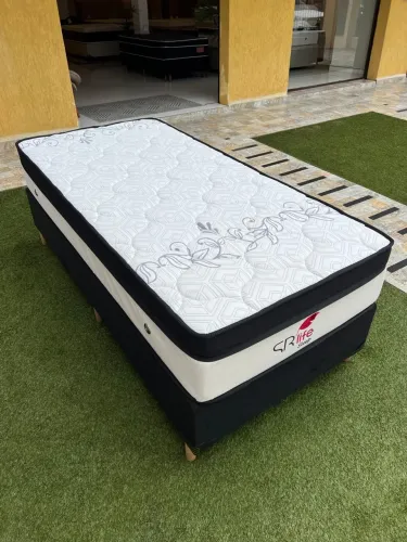 Cama de solteiro Santa Rita Base Box + Colchão novo Top de linha - ENTREGAMOS